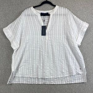 Tommy Hilfiger cotton blouse XXL lightweight loose fit preppy cottage boho beach